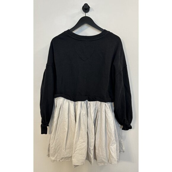 FREE PEOPLE Eleanor Sweatshirt Dress in Black Combo Size Small - Picture 7 of 10